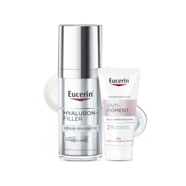 Kit Eucerin Hyaluron Filler S&eacute;rum Epigenetic Anti-Idade 30ml e Ganhe Anti-Pigment Gel de Limpeza Esfoliante 20g