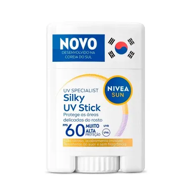 Protetor Solar Nivea Sun UV Specialist Silky UV Stick FPS 60 15g