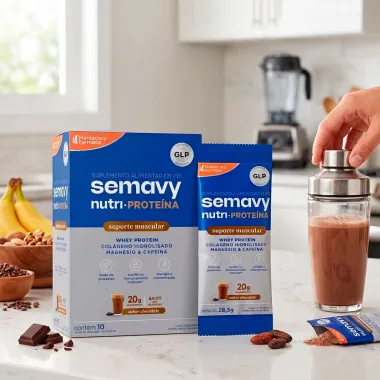 Whey Protein Nutri Prote&iacute;na Suporte Muscular Sabor Chocolate com 20g de Prote&iacute;na com 10 Sach&ecirc;s de 28,5g cada