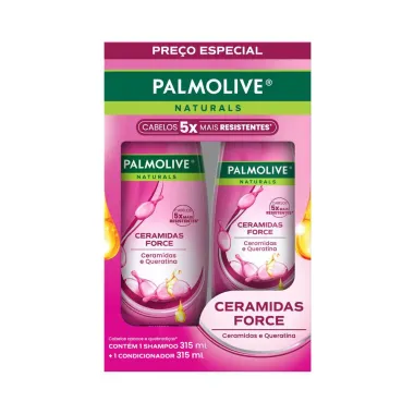 Kit Shampoo e Condicionador Palmolive Naturals Ceramidas Force Cabelos Opacos e Quebradi&ccedil;os 315ml Cada