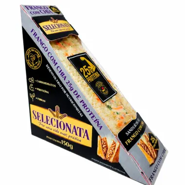 Sandu&iacute;che Selecionata Frango com Chia 25g de Prote&iacute;na 150g