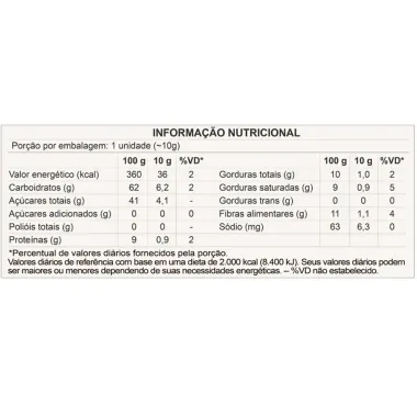 T&acirc;mara Cacow Sabor Chocolate Branco Zero Adi&ccedil;&atilde;o de A&ccedil;&uacute;car e Zero Lactose 10g