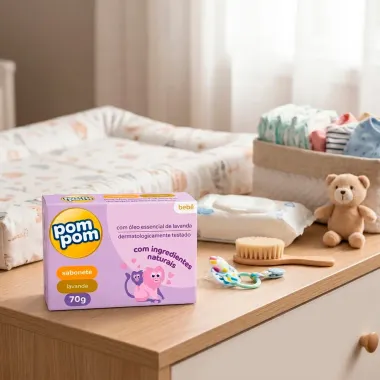 Sabonete em Barra Pom Pom Beb&ecirc; Lavanda 70g