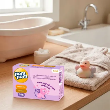 Sabonete em Barra Pom Pom Beb&ecirc; Lavanda 70g