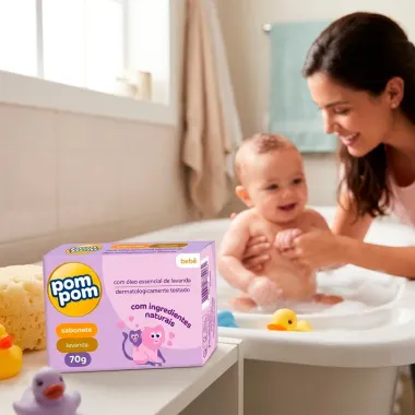 Sabonete em Barra Pom Pom Beb&ecirc; Lavanda 70g