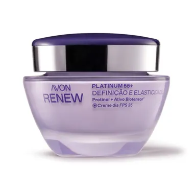 Creme Facial Avon Renew Platinum 55+ Dia FPS 35 Defini&ccedil;&atilde;o e Elasticidade 50g