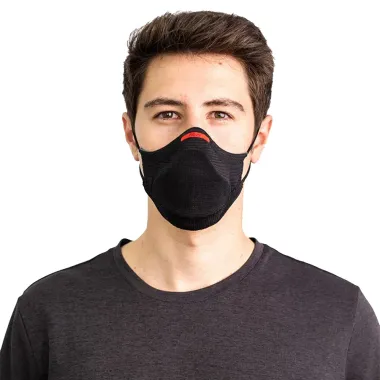 Máscara de Proteção Fiber Knit Air Tamanho M Preto + 30 Filtros de Proteção + Suporte 3D