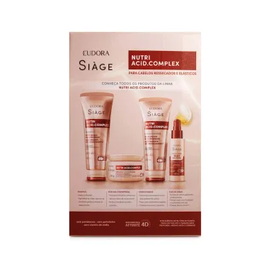 Kit Eudora Si&agrave;ge Nutri Acid Complex Shampoo 200ml e Condicionador 125ml e &Oacute;leo em Creme 30ml
