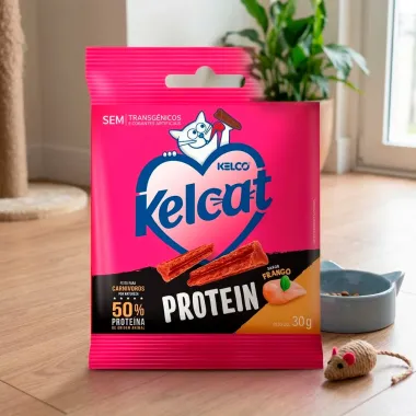 Petisco para Gatos Kelco Kelcat Stick Protein Sabor Frango Sach&ecirc; 30g