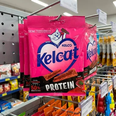 Petisco para Gatos Kelco Kelcat Stick Protein Sabor Carne Sach&ecirc; 30g