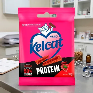 Petisco para Gatos Kelco Kelcat Stick Protein Sabor Carne Sach&ecirc; 30g