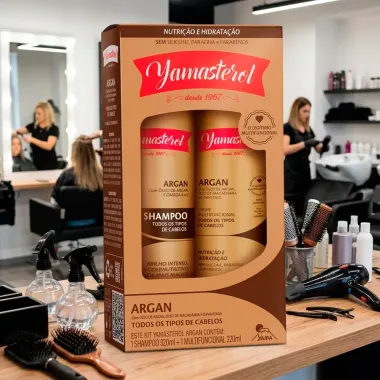 Kit Yamasterol Argan Nutri&ccedil;&atilde;o e Hidrata&ccedil;&atilde;o Shampoo 320ml e Creme Multifuncional 320ml