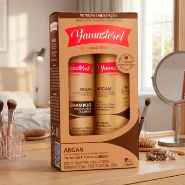 Kit Yamasterol Argan Nutri&ccedil;&atilde;o e Hidrata&ccedil;&atilde;o Shampoo 320ml e Creme Multifuncional 320ml