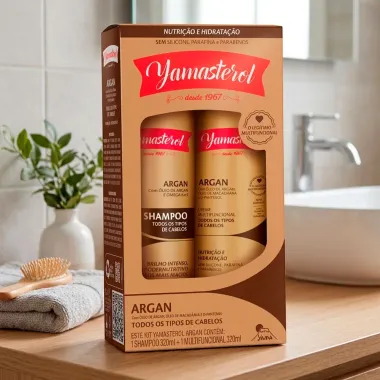 Kit Yamasterol Argan Nutri&ccedil;&atilde;o e Hidrata&ccedil;&atilde;o Shampoo 320ml e Creme Multifuncional 320ml