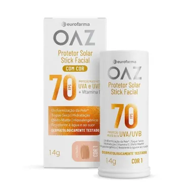 Protetor Solar Facial Stick Eurofarma OAZ FPS 70 Cor 1 14g