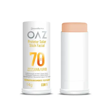 Protetor Solar Facial Stick Eurofarma OAZ FPS 70 Cor 1 14g