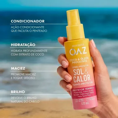 Protetor Capilar Oaz Leave-in Sol e Calor para Todo Tipo de Cabelo 120ml