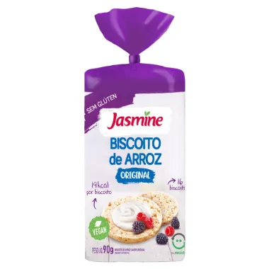 Biscoito de Arroz Jasmine Original Sem Gl&uacute;ten 90g