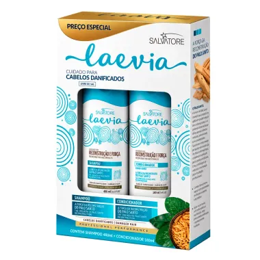 Shampoo 400ml e Condicionador 180ml Salvatore Laevia Reconstru&ccedil;&atilde;o e For&ccedil;a Cabelos Danificados Pre&ccedil;o Especial