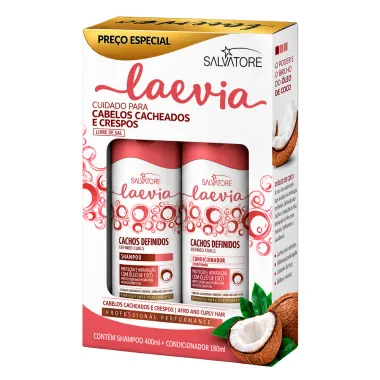 Shampoo 400ml e Condicionador 180ml Salvatore Laevia Cachos Definidos Cabelos Cacheados e Crespos Pre&ccedil;o Especial