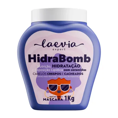 Creme de Pentear e M&aacute;scara de Hidrata&ccedil;&atilde;o 2 em 1 Laevia Expert HidraBomb Cabelos Crespos e Cacheados 1kg