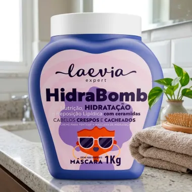 Creme de Pentear e M&aacute;scara de Hidrata&ccedil;&atilde;o 2 em 1 Laevia Expert HidraBomb Cabelos Crespos e Cacheados 1kg