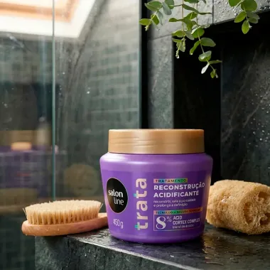 M&aacute;scara de Tratamento Salon Line Trata Reconstru&ccedil;&atilde;o Acidificante 450g