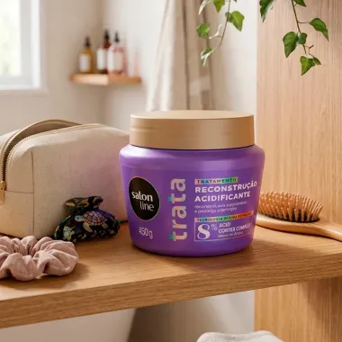 M&aacute;scara de Tratamento Salon Line Trata Reconstru&ccedil;&atilde;o Acidificante 450g