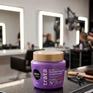 M&aacute;scara de Tratamento Salon Line Trata Reconstru&ccedil;&atilde;o Acidificante 450g
