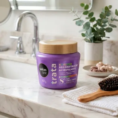 M&aacute;scara de Tratamento Salon Line Trata Reconstru&ccedil;&atilde;o Acidificante 450g