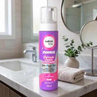 Mousse Salon Line Defini&ccedil;&atilde;o Cachos Estruturados Efeito Mega Hair Efeitto Durinho 240ml