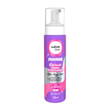 Mousse Salon Line Defini&ccedil;&atilde;o Cachos Estruturados Efeito Mega Hair Efeitto Durinho 240ml