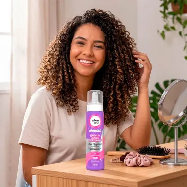 Mousse Salon Line Defini&ccedil;&atilde;o Cachos Estruturados Efeito Mega Hair Efeitto Durinho 240ml