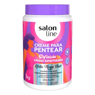 Creme de Pentear Salon Line Defini&ccedil;&atilde;o Cachos Estruturados Efeito Mega Hair 1kg