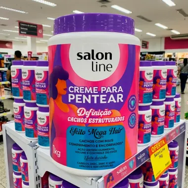 Creme de Pentear Salon Line Defini&ccedil;&atilde;o Cachos Estruturados Efeito Mega Hair 1kg