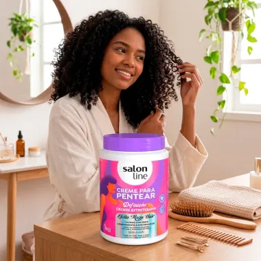 Creme de Pentear Salon Line Defini&ccedil;&atilde;o Cachos Estruturados Efeito Mega Hair 1kg