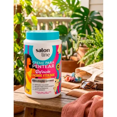 Creme para Pentear Salon Line Defini&ccedil;&atilde;o Cachos Fitados Finaliza&ccedil;&atilde;o Gatinho 1kg