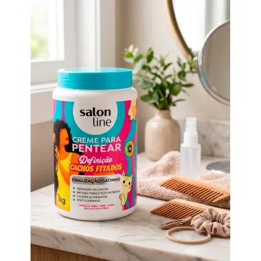 Creme para Pentear Salon Line Defini&ccedil;&atilde;o Cachos Fitados Finaliza&ccedil;&atilde;o Gatinho 1kg