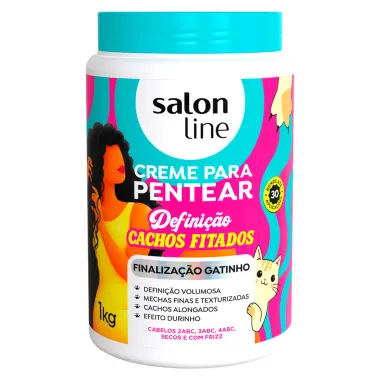 Creme para Pentear Salon Line Defini&ccedil;&atilde;o Cachos Fitados Finaliza&ccedil;&atilde;o Gatinho 1kg