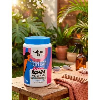 Creme para Pentear Salon Line Defini&ccedil;&atilde;o Bomba de Crescimento 1kg