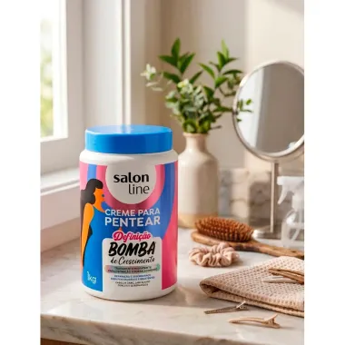 Creme para Pentear Salon Line Defini&ccedil;&atilde;o Bomba de Crescimento 1kg