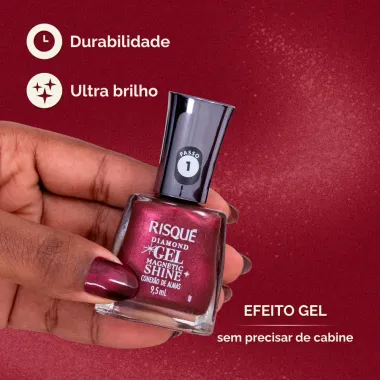 Esmalte Risqu&eacute; Diamond Gel Magnetic Shine Cor Conex&atilde;o de Almas 9,5ml
