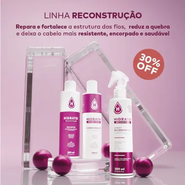 Kit Hidratei Reconstru&ccedil;&atilde;o Shampoo Reconstru&ccedil;&atilde;o 250ml e Condicionador Reconstru&ccedil;&atilde;o 200ml e Spray Reconstrutor 250ml 30% Off