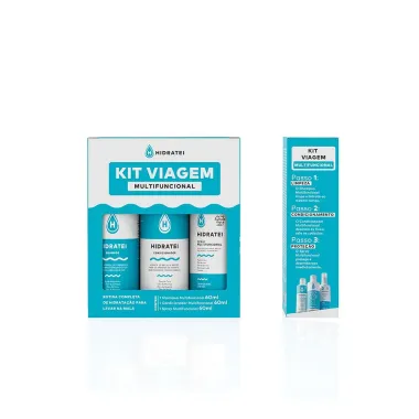 Kit Viagem Hidratei Multifuncional Shampoo 60ml e Condicionador 60ml e Spray Multifuncional 60ml