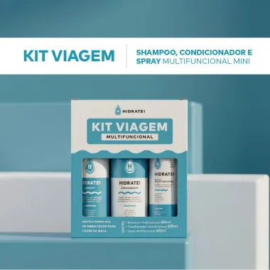 Kit Viagem Hidratei Multifuncional Shampoo 60ml e Condicionador 60ml e Spray Multifuncional 60ml