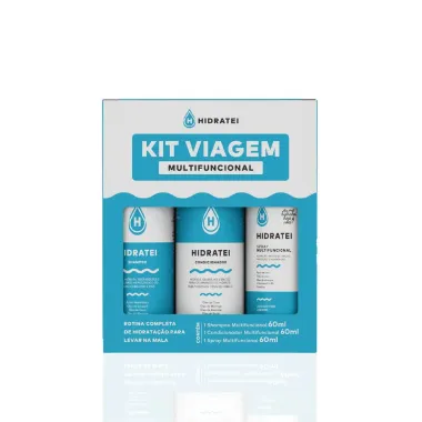Kit Viagem Hidratei Multifuncional Shampoo 60ml e Condicionador 60ml e Spray Multifuncional 60ml