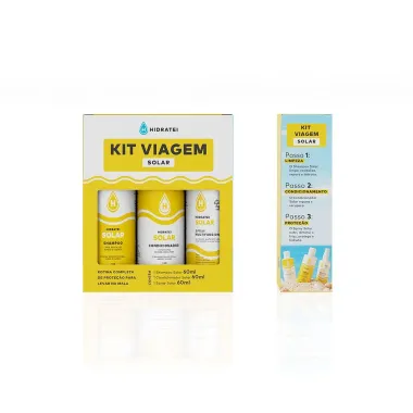Kit Viagem Hidratei Solar Shampoo 60ml e Condicionador 60ml e Spray Multifuncional Solar 60ml