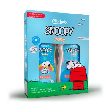Shampoo 200ml e Condicionador 200ml Cottonbaby Snoopy Baby Toque de Algod&atilde;o