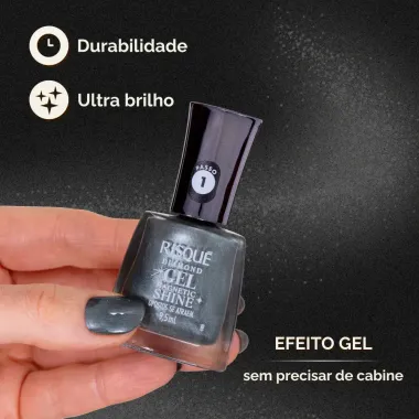 Esmalte Risqu&eacute; Diamond Gel Magnetic Shine Cor Opostos Se Atraem 9,5ml