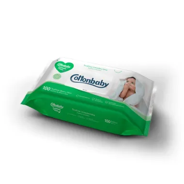 Toalhas Umedecidas Cottonbaby Cuidado da Pele 100 Unidades